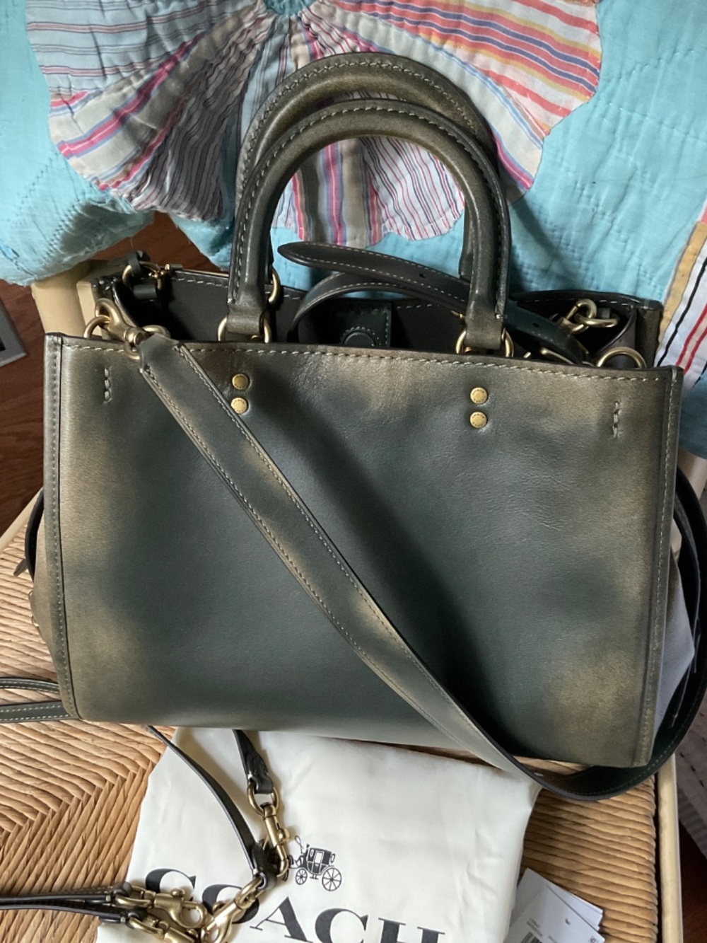 Coach Rogue 31 Loved Leather Green - Picture 8 of 8
